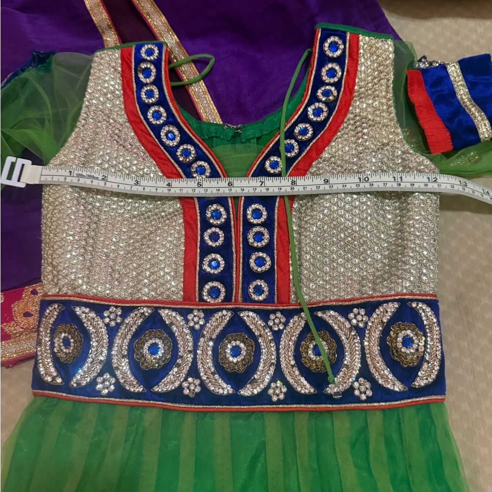 Ethnic Indian Wear Kids Dress - Green, Blue, Red, Gold